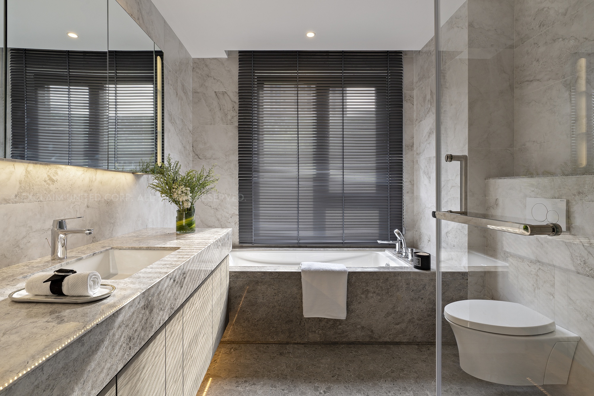 豪宅浴室設計-隱藏式收納的整合設計與設備整合